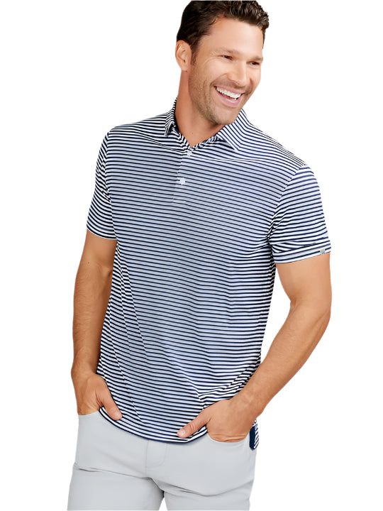 Tasc Men's Cloud Polo - Air Stripe Apparel Tasc Classic Navy/White Small