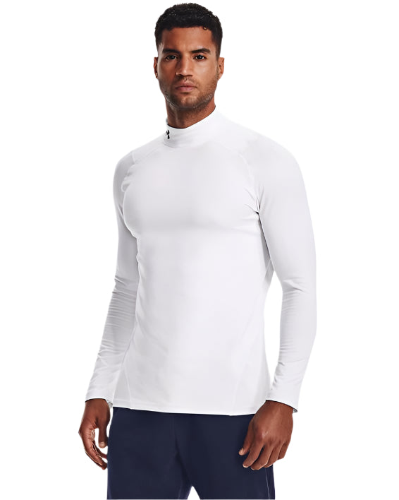 Under Armour Men's ColdGear® Fitted Mock Apparel Under Armour White/Black-100 Small