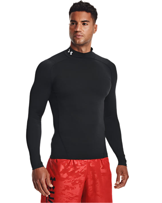 Under Armour Mens Heatgear® Mock Long Sleeve Apparel Under Armour Black/White-001 Small