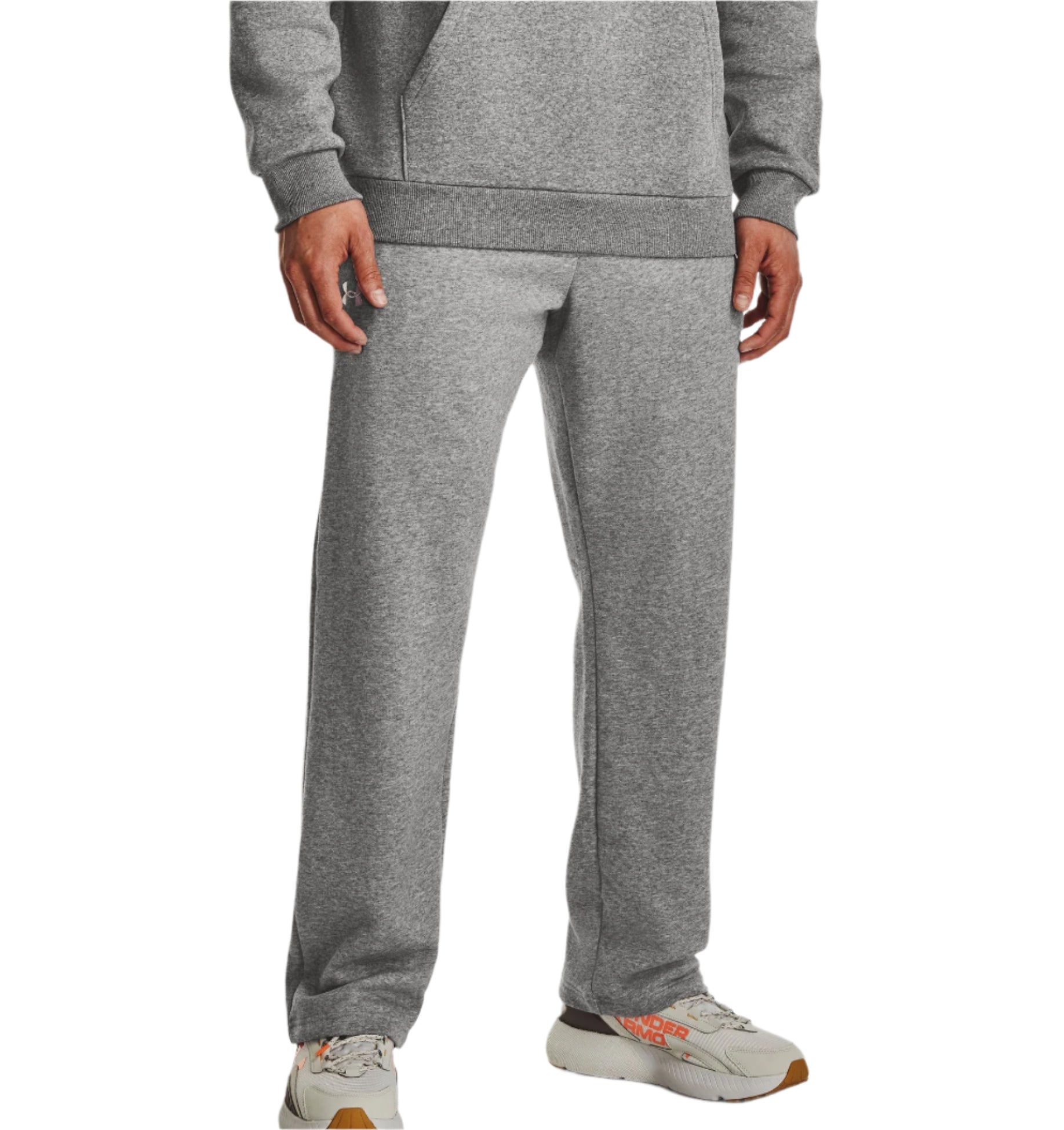 Under Armour Mens Rival Fleece Pants Apparel Under Armour Castlerock Light Heather/White-025 XSmall Regular