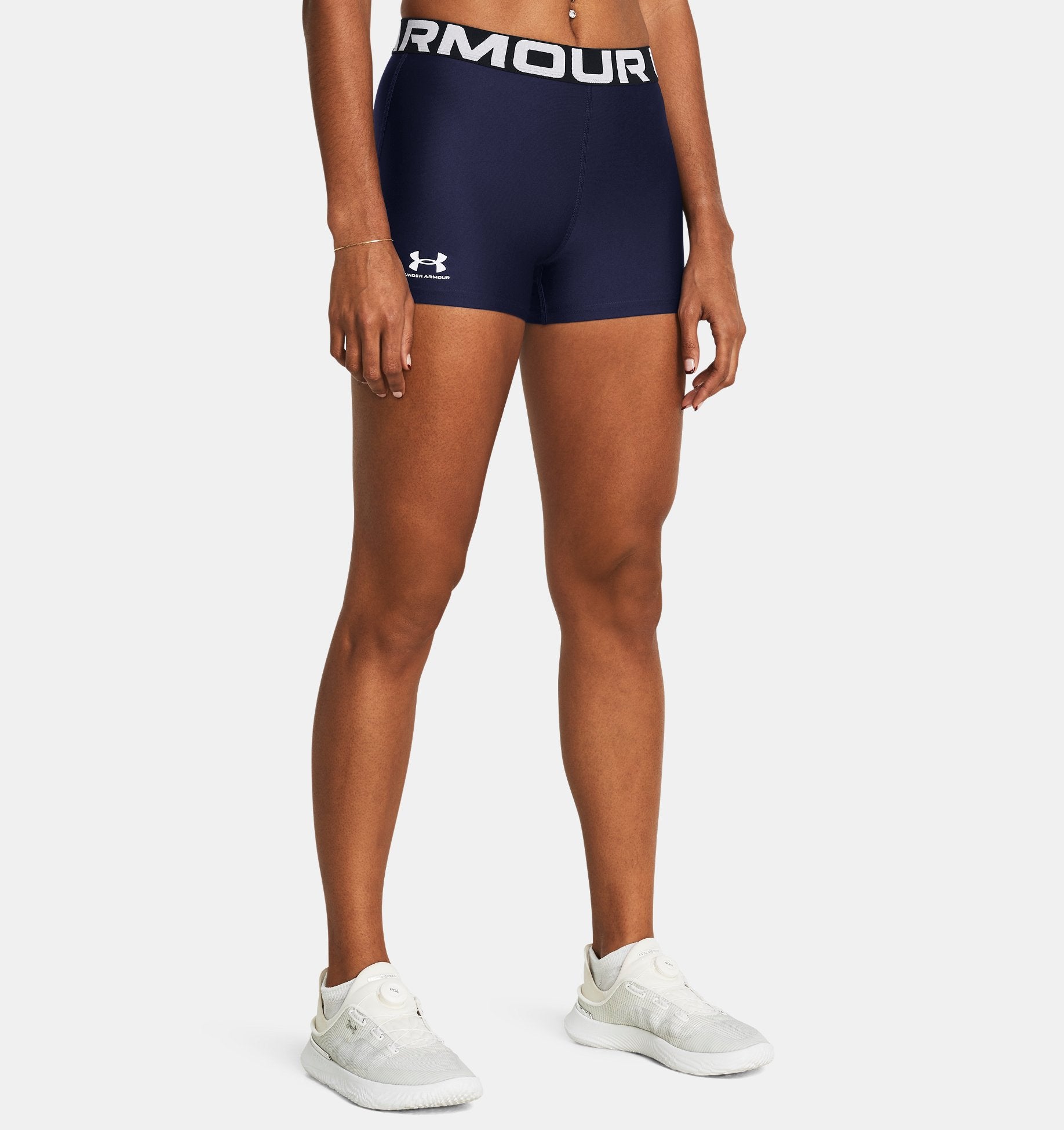 Under Armour Womens Heatgear® Shorty Compression Shorts Apparel Under Armour Midnight Navy/White-410 XSmall