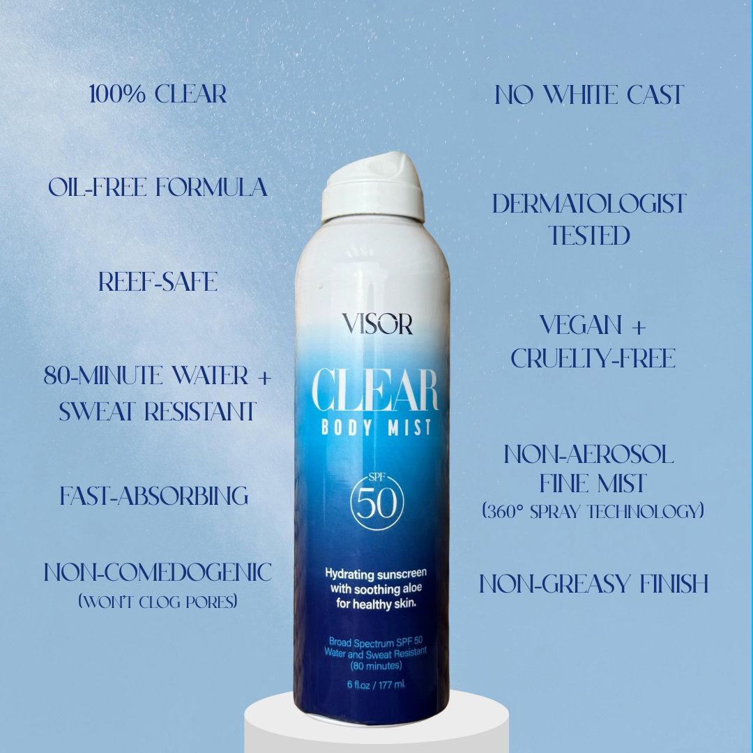 Visor Clear Body Mist SPF 50 Sunscreen Accessories Visor Skin Care