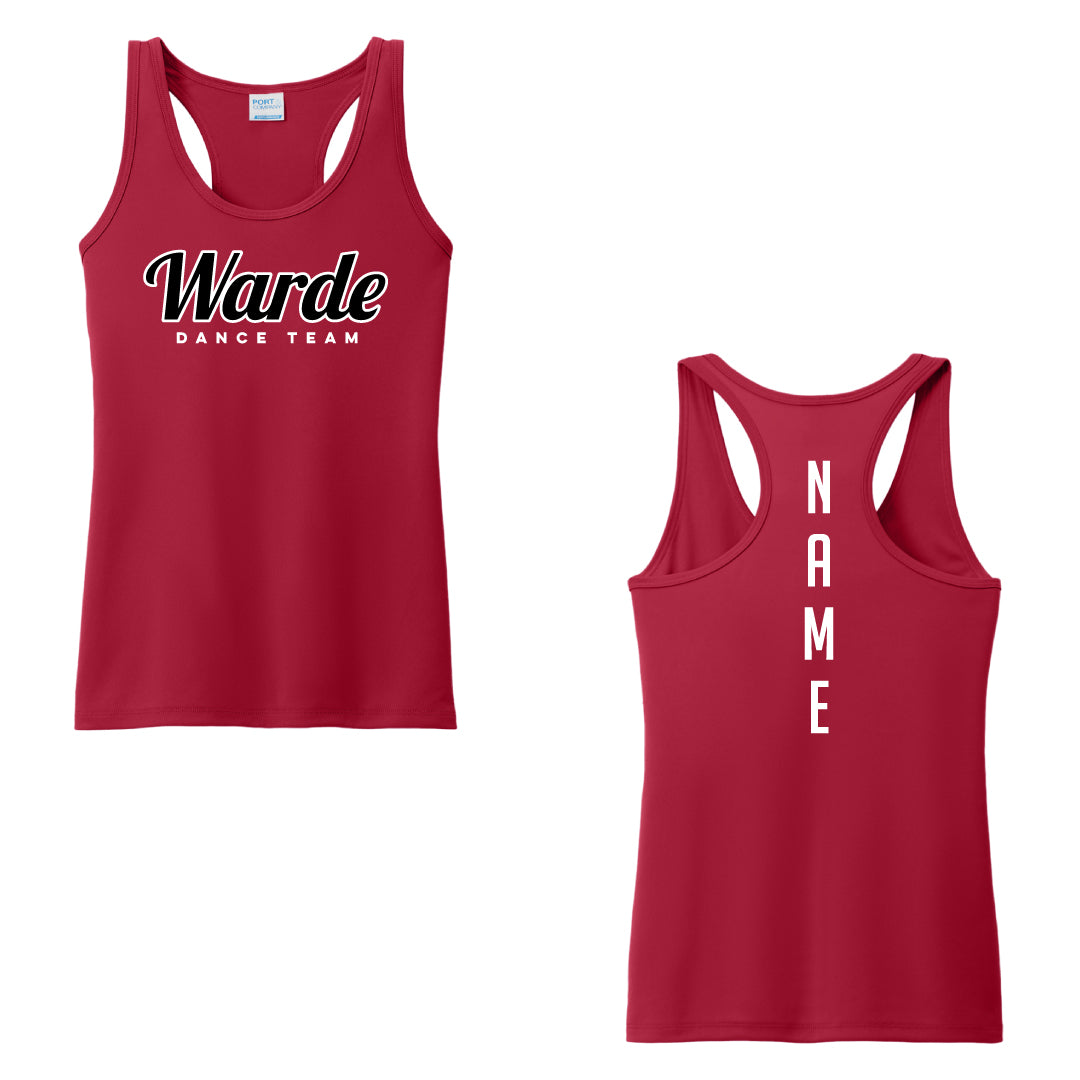 Warde Dance Racerback Performance Tank Logowear Warde Dance Red Ladies XS