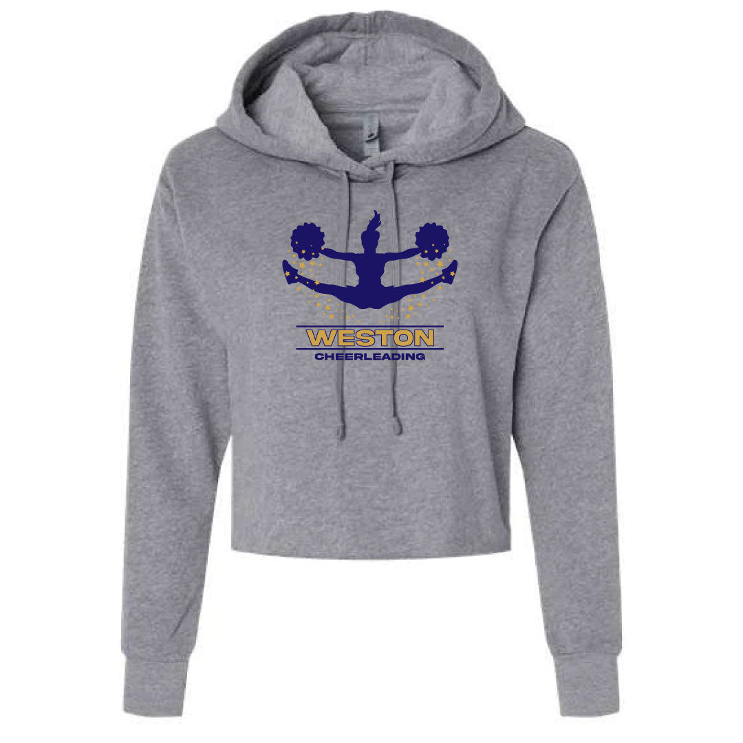 Weston Youth Cheer Crop Fleece Hoodie Logowear Weston Youth Cheer Grey Ladies XS