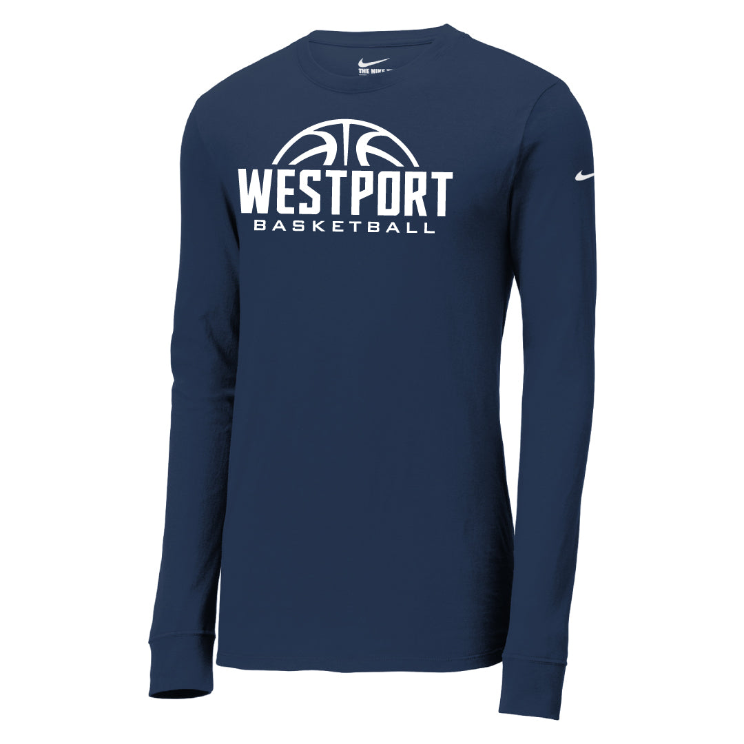 Westport Basketball Nike Dri Fit Long Sleeve Logowear Westport Basketball Navy Adult XS