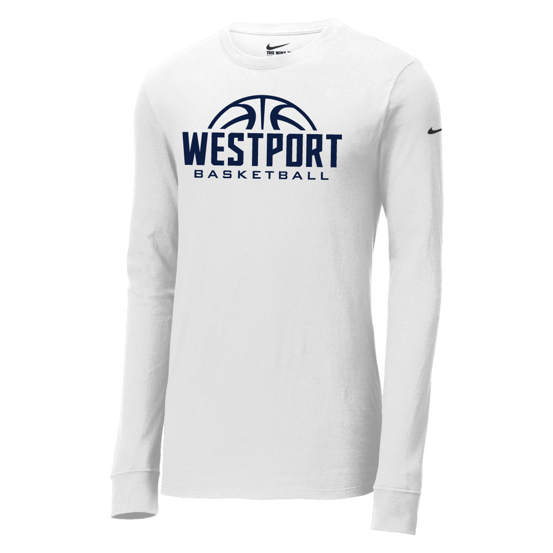 Westport Basketball Nike Dri Fit Long Sleeve Logowear Westport Basketball White Adult XS