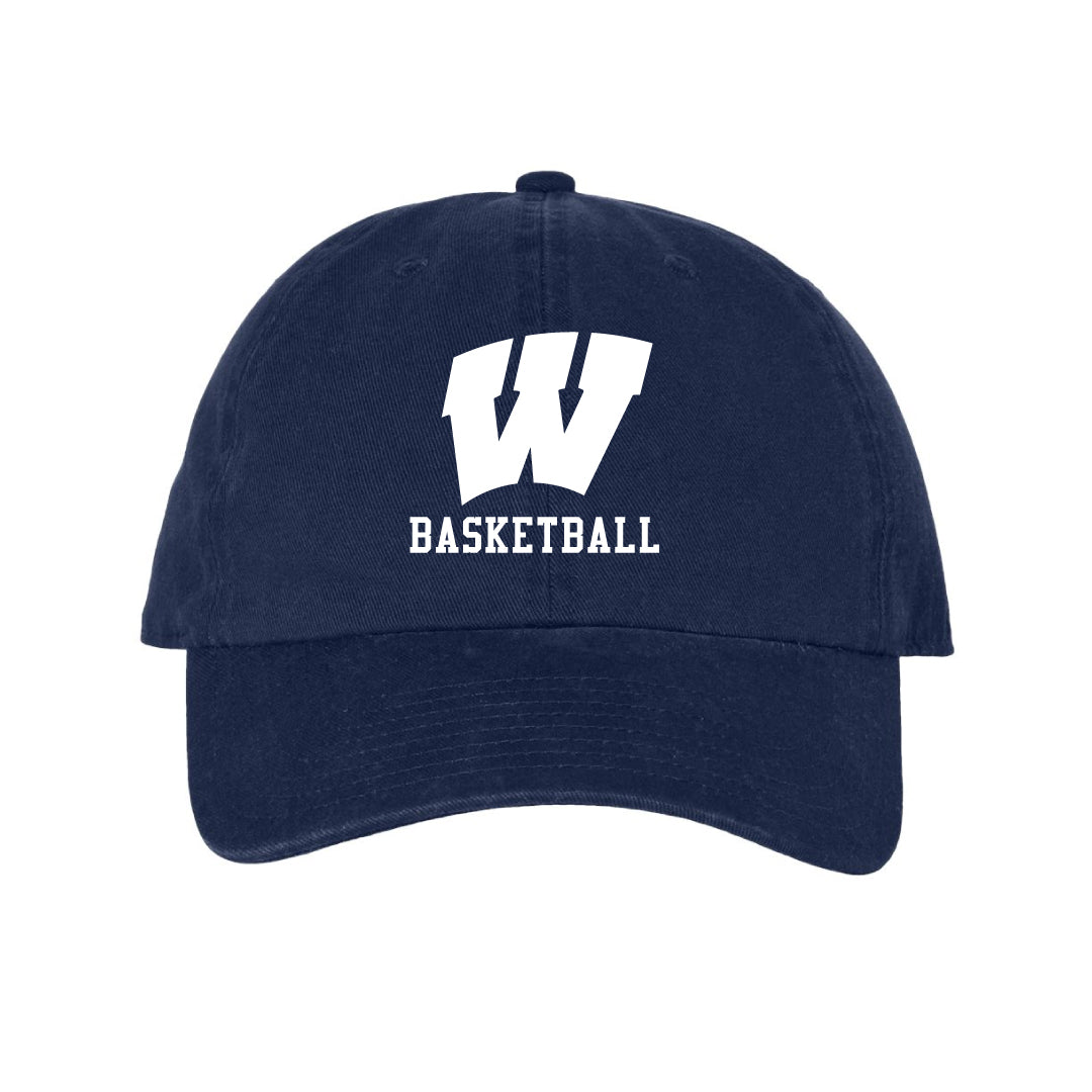 Westport Basketball Baseball Hat Logowear Westport Basketball Navy Hat /White Logo