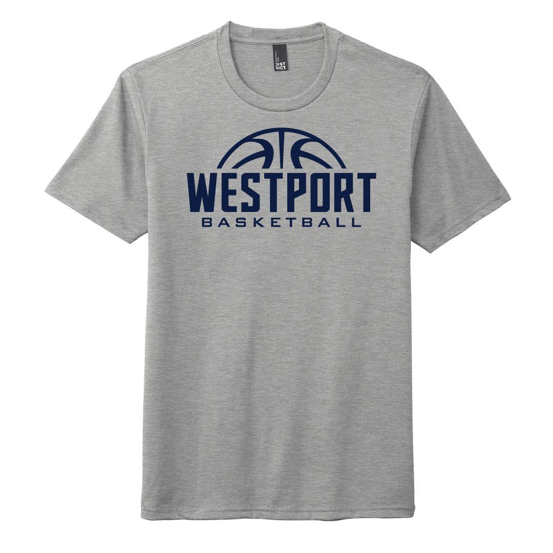 Westport Basketball Tri Blend Tee Logowear Westport Basketball Westport Grey Youth S
