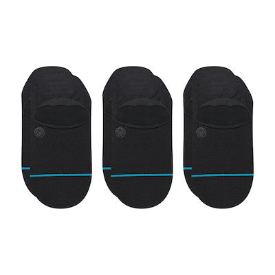 Stance Icon No Show 3 Pack Socks Apparel Stance Black Small