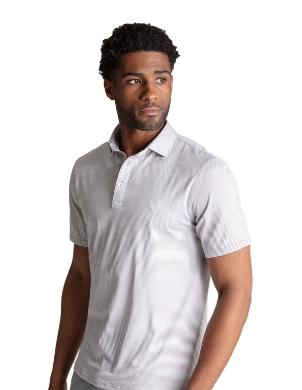 Birddogs Performance Polo Apparel Birddogs Grey Stripes Small