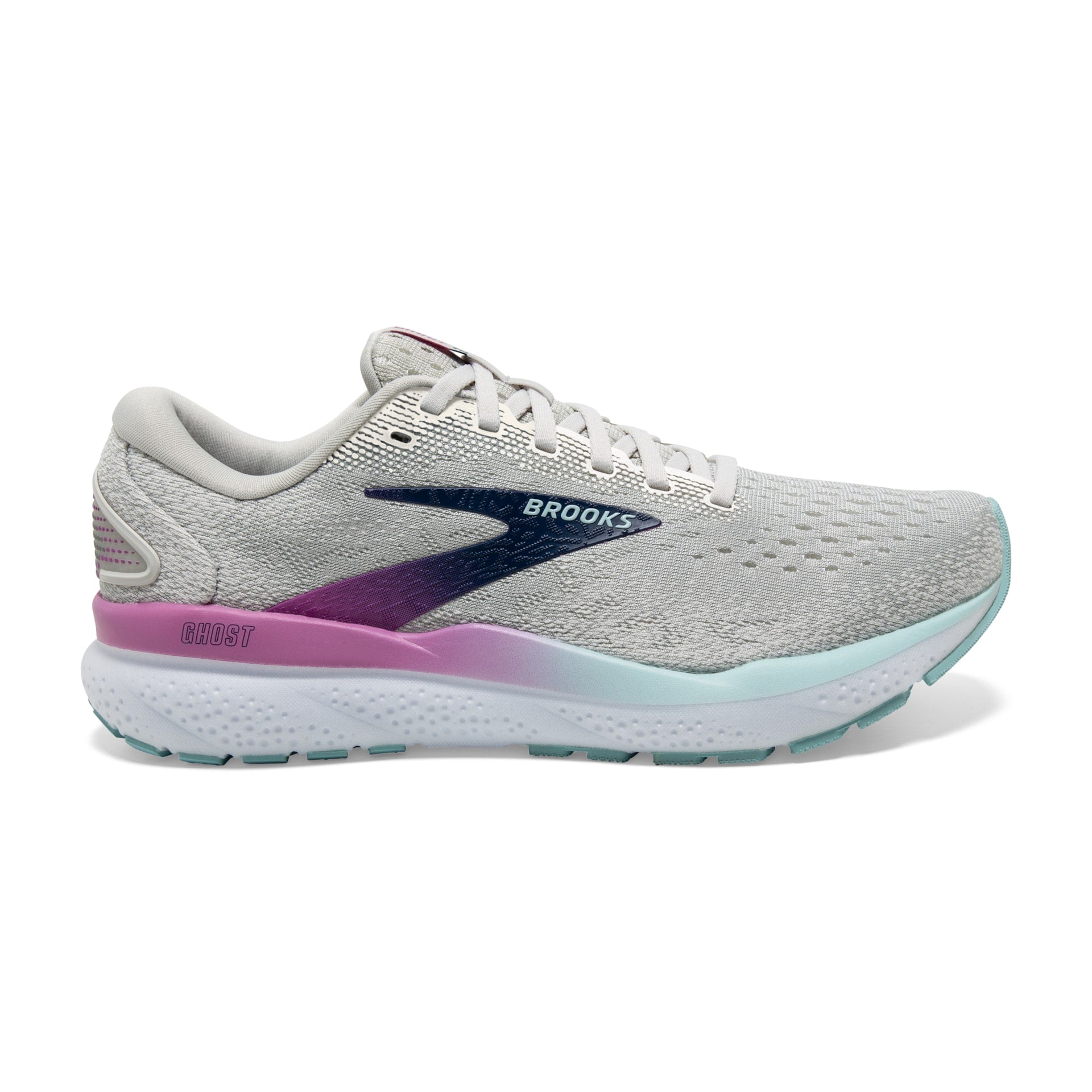 Brooks Women's Ghost 16 Footwear Brooks White/Grey/Estate Blue-175 5.5 Medium