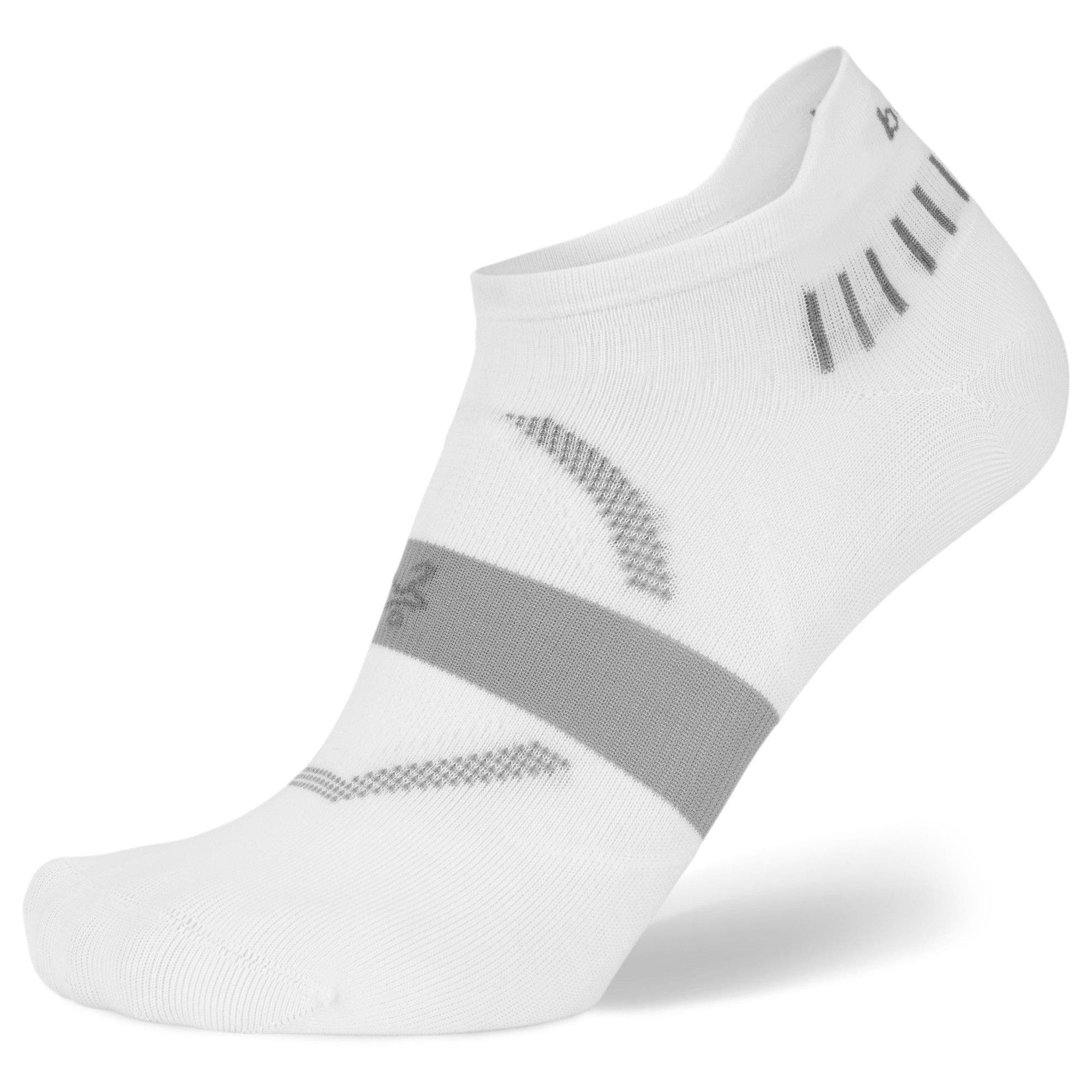 Balega Hidden Dry No Show Tab Apparel Balega White/Grey Small