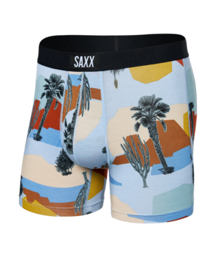 SAXX Mens' Vibe Super Soft Boxer Brief Apparel SAXX Baja Bound-Chambray Multi Small 