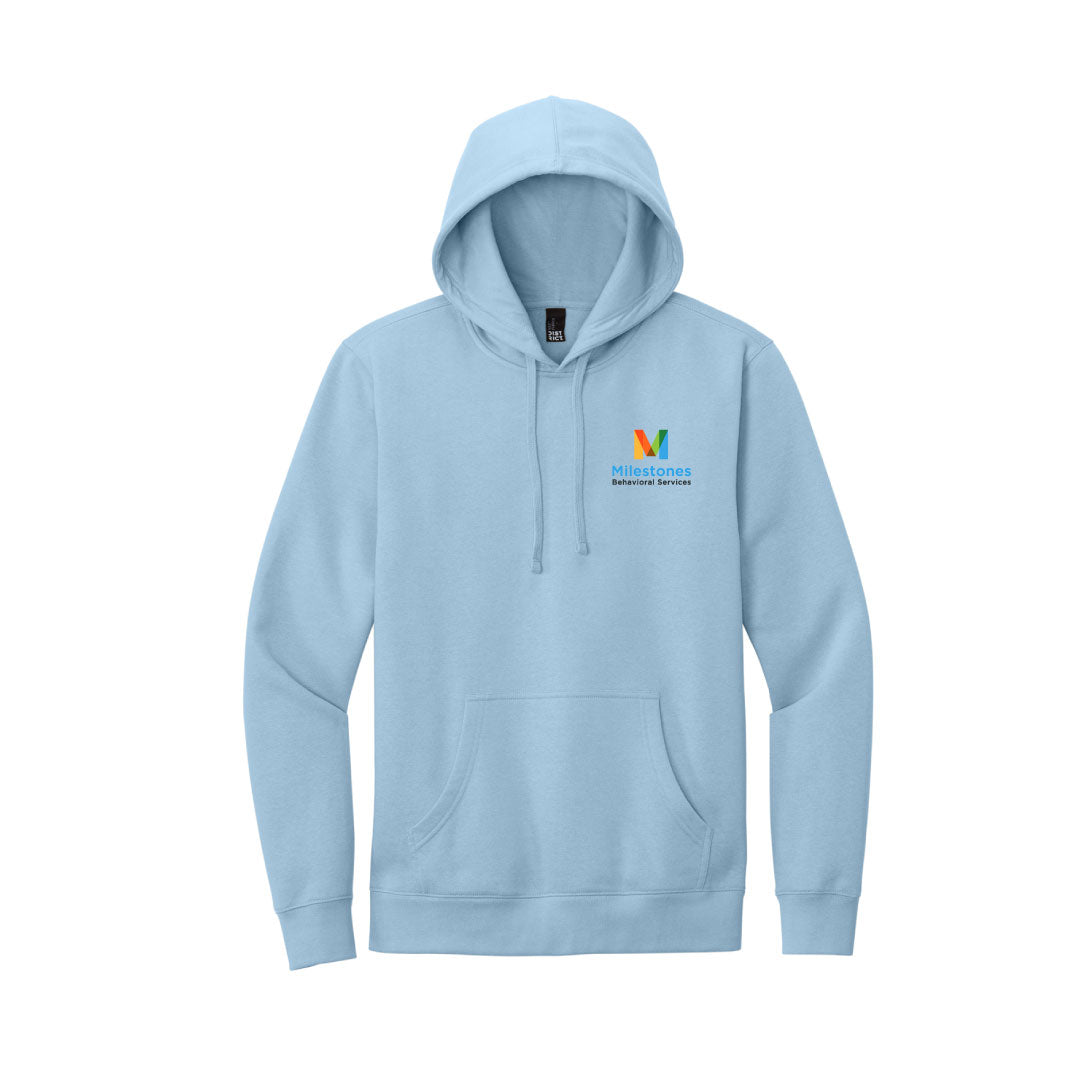 Milestones Hooded Sweatshirt Logowear Milestones Behavioral Services Ice Blue Adult XS