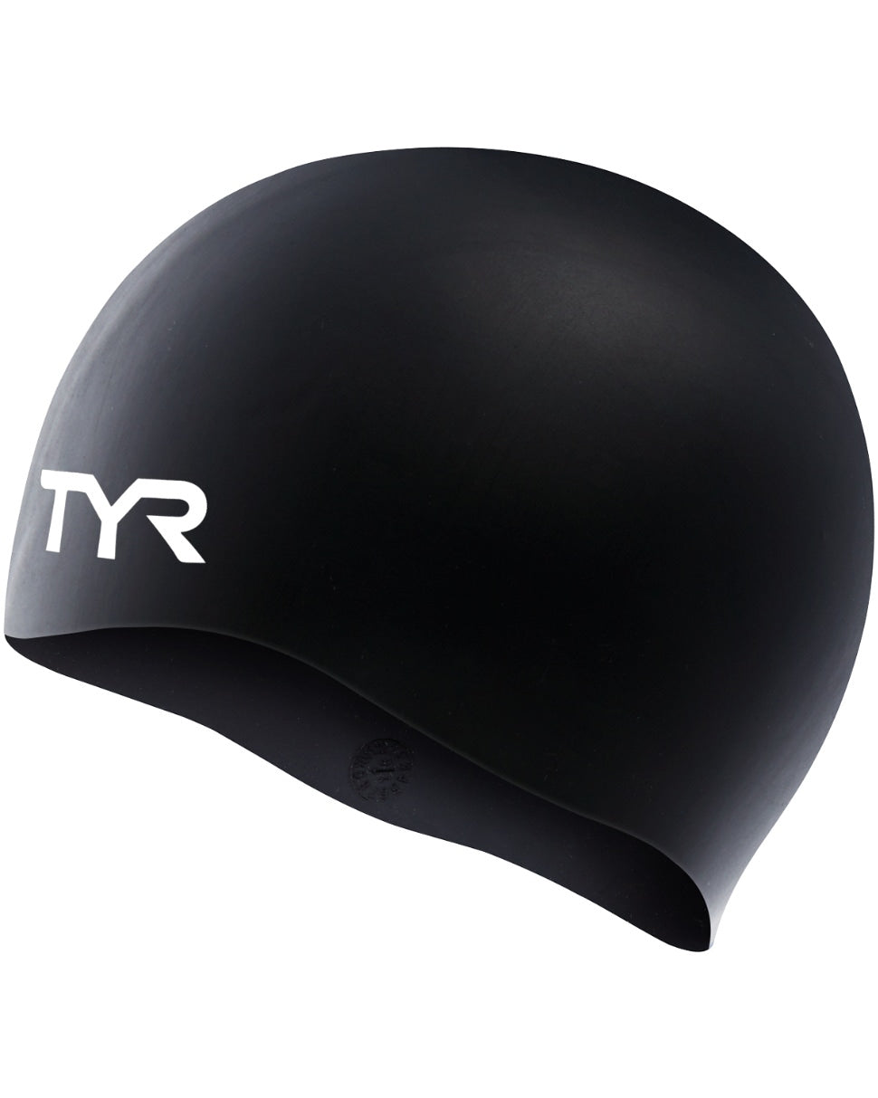 TYR Long Hair Wrinkle Free Silicone Cap Equipment TYR Black  