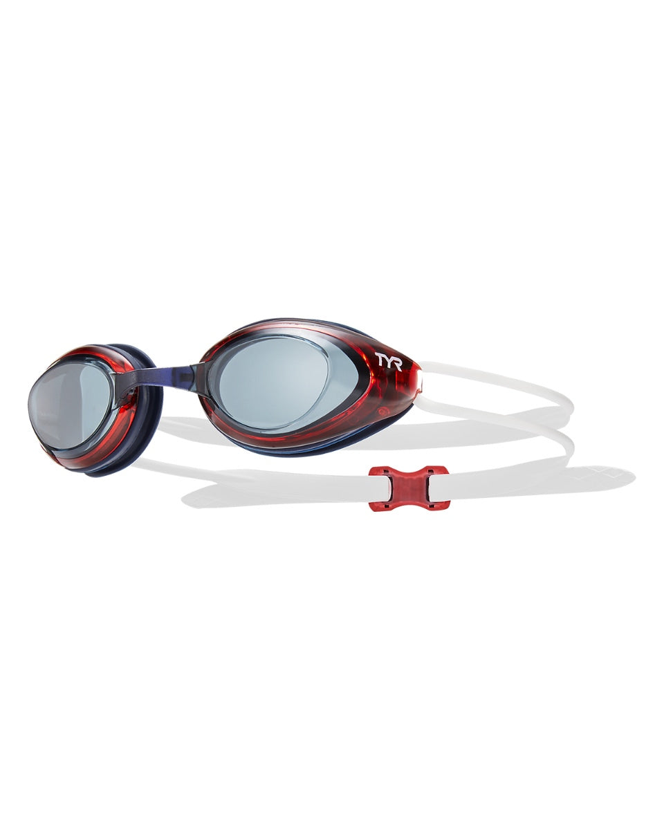 TYR BlackHawk Racing Adult Googles Equipment TYR Smoke/White