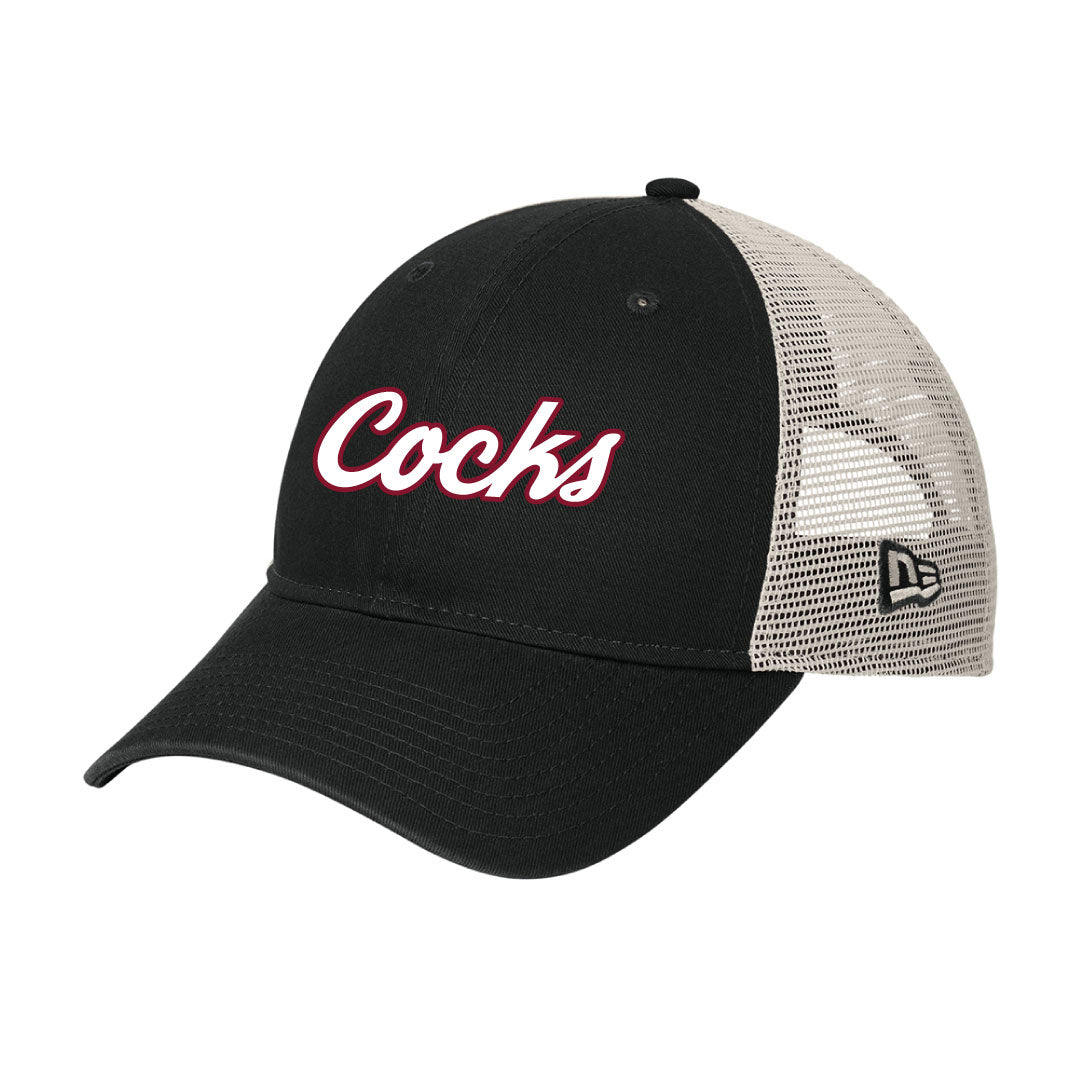 USC Rugby New Era® 9TWENTY® Unstructured Mesh Snapback Cap Logowear University of So. Carolina Rugby White w Red Outlie Black /Stone Hat