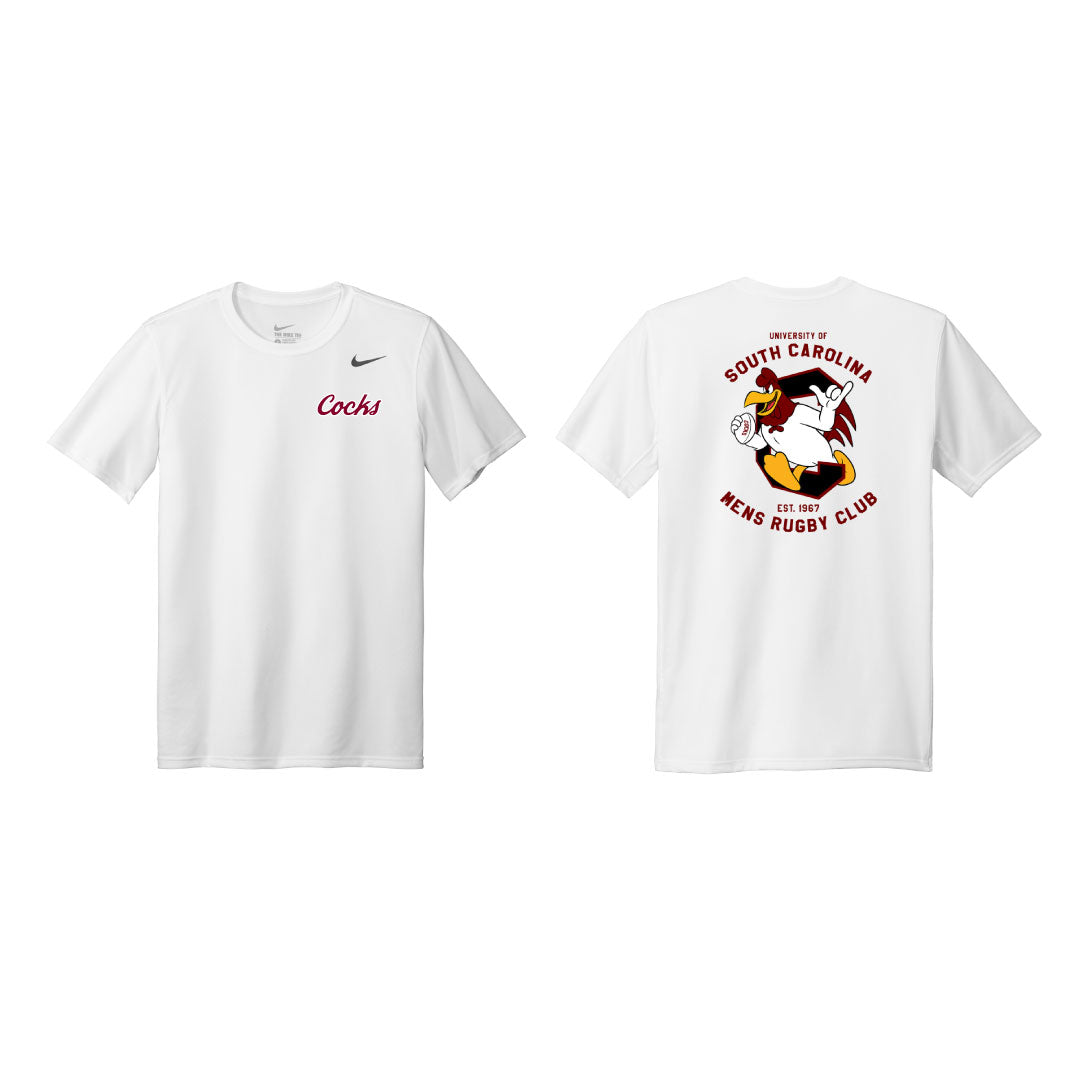 USC Rugby Nike Legend Tee with Back Print Logowear University of So. Carolina Rugby White Mens S