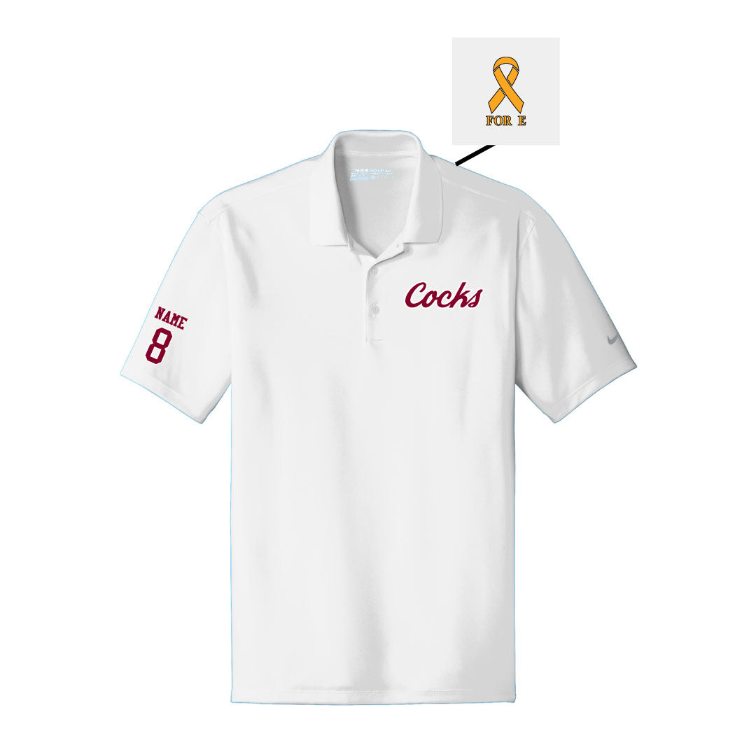 USC Rugby White Nike Dri-FIT Classic Fit Polo Logowear University of So. Carolina Rugby Red w White Outline Mens S