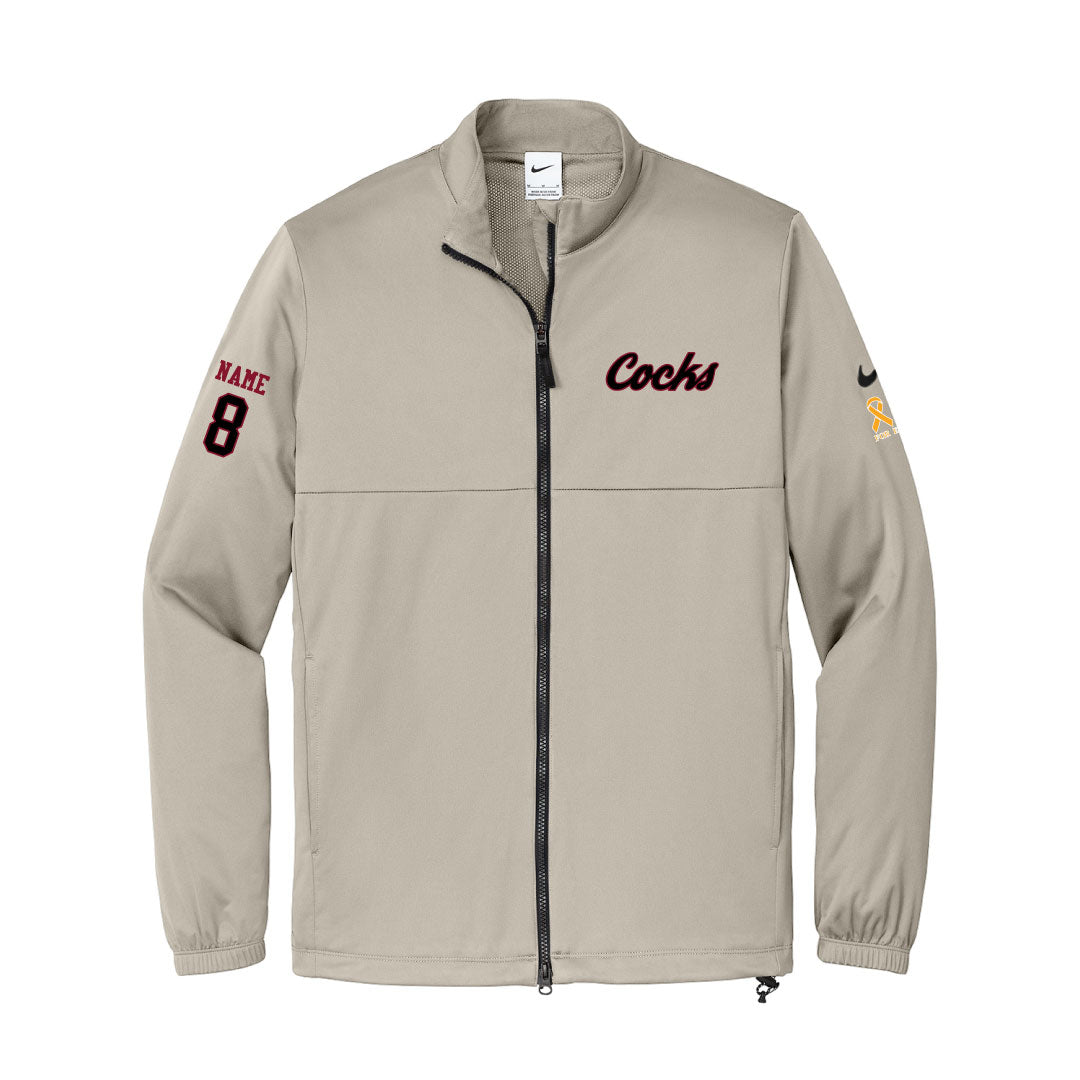 USC Rugby Stone Nike Storm-FIT Full-Zip Jacket Logowear University of So. Carolina Rugby Black w Red Outline Mens S