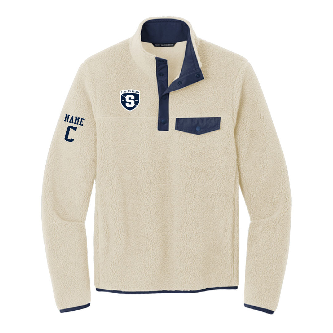 Staples Rugby Snap Fleece Pullover Logowear Staples Rugby Oat Adult XS