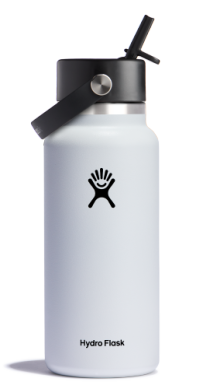 Hydro Flask 32 oz Wide Mouth with Flex Straw Cap Accessories Hydro Flask White