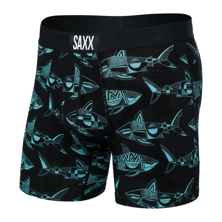 Saxx Mens Vibe Super Soft Boxer Brief Apparel SAXX Eric Abel-Sharks Small