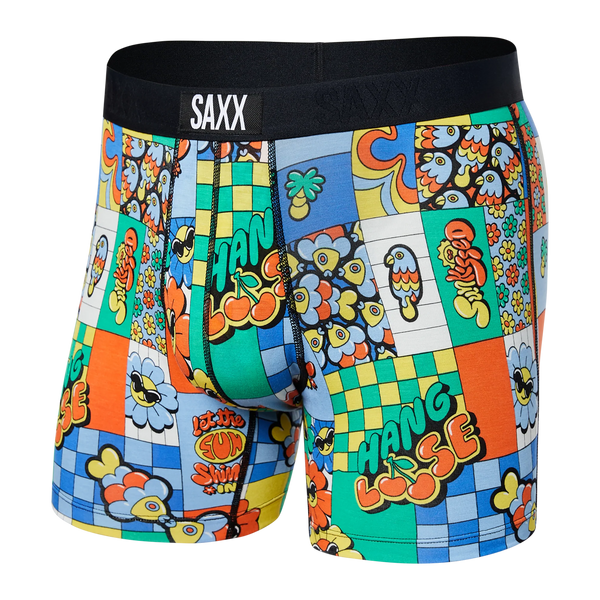 SAXX Mens' Vibe Super Soft Boxer Brief Apparel SAXX Let The Sunshine In Small 