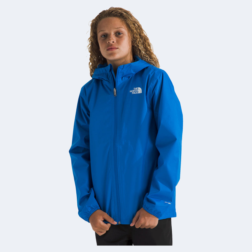 The North Face Youth Zipline Rain Jacket Apparel North Face Hero Blue-T4S XSmall
