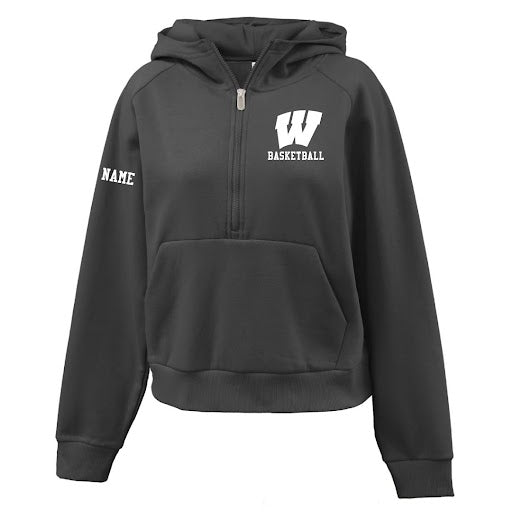 Women's Half Zip Hoodie Logowear Westport Basketball Black Ladies XS