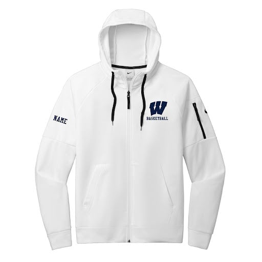 Westport Basketball Nike Therma Fit Full Zip Hoodie Logowear Westport Basketball White Adult XS