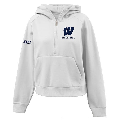 Women's Half Zip Hoodie Logowear Westport Basketball White Ladies XS
