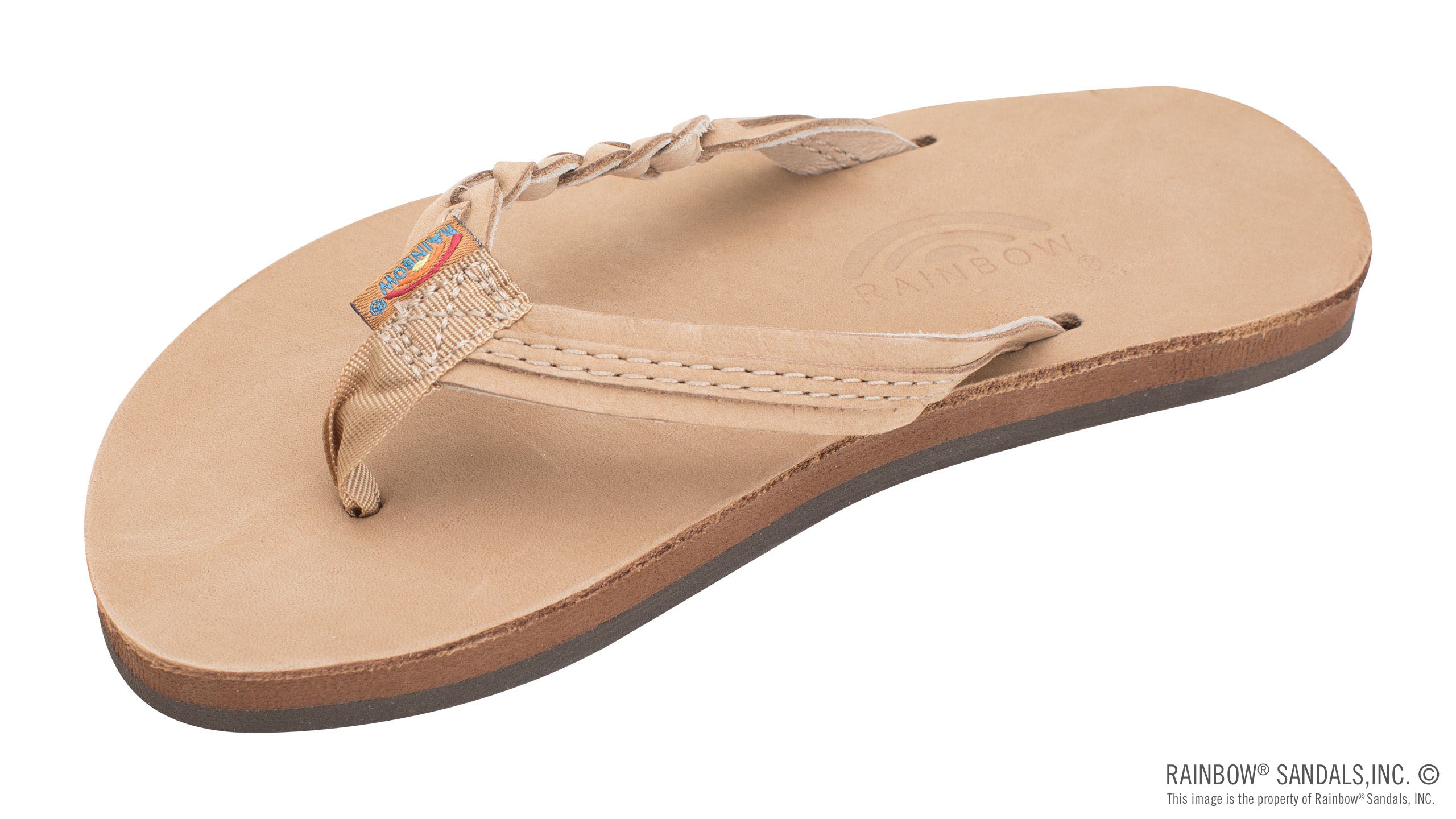 Rainbow Kids' Flirty Braidy Premier Leather Braided 1/2" Strap Footwear Rainbow Sandals Sierra Brown 13/1