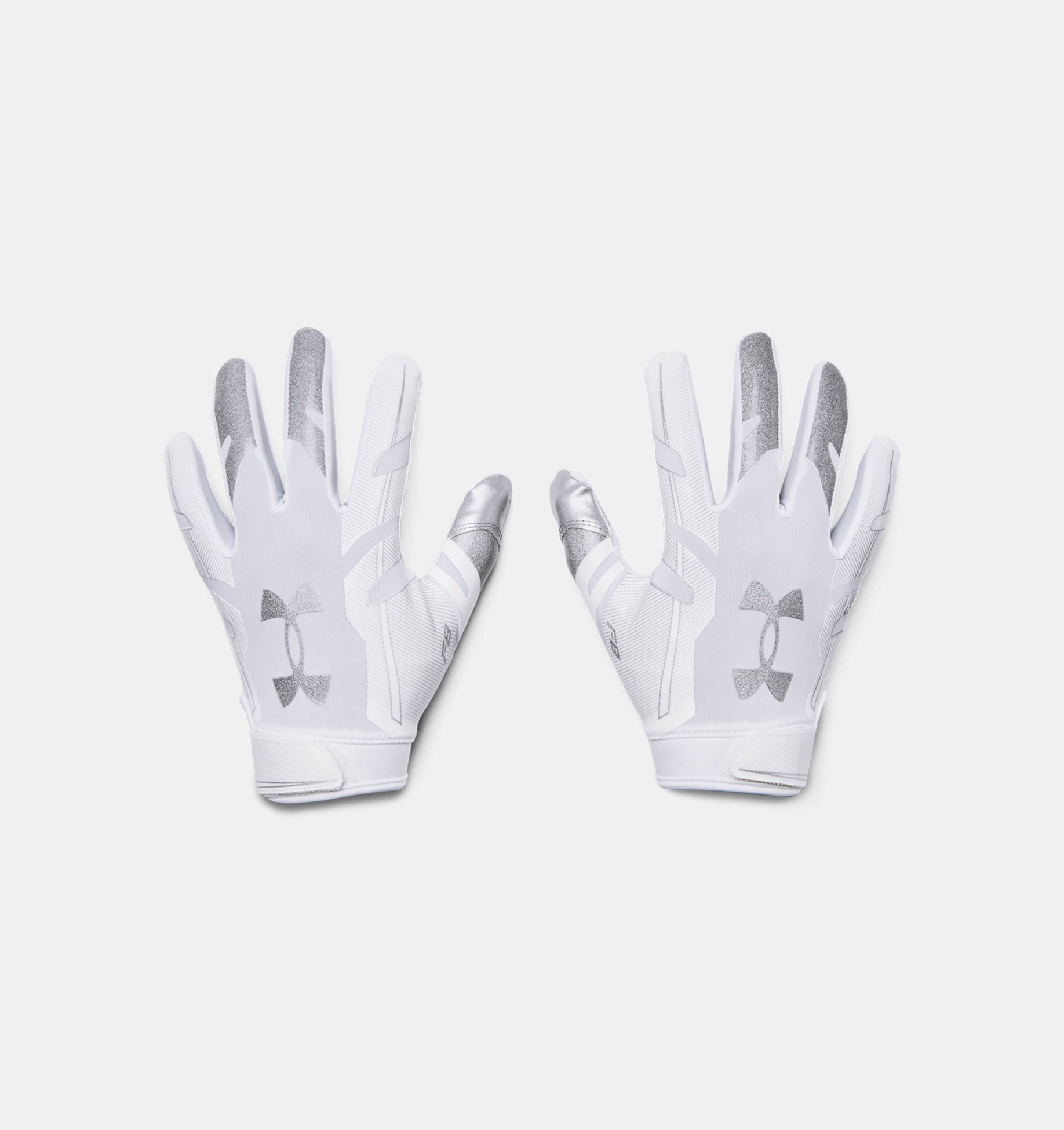 Under Armour Mens F8 Football Gloves Accessories Under Armour White/Metallic Silver-100 Small 