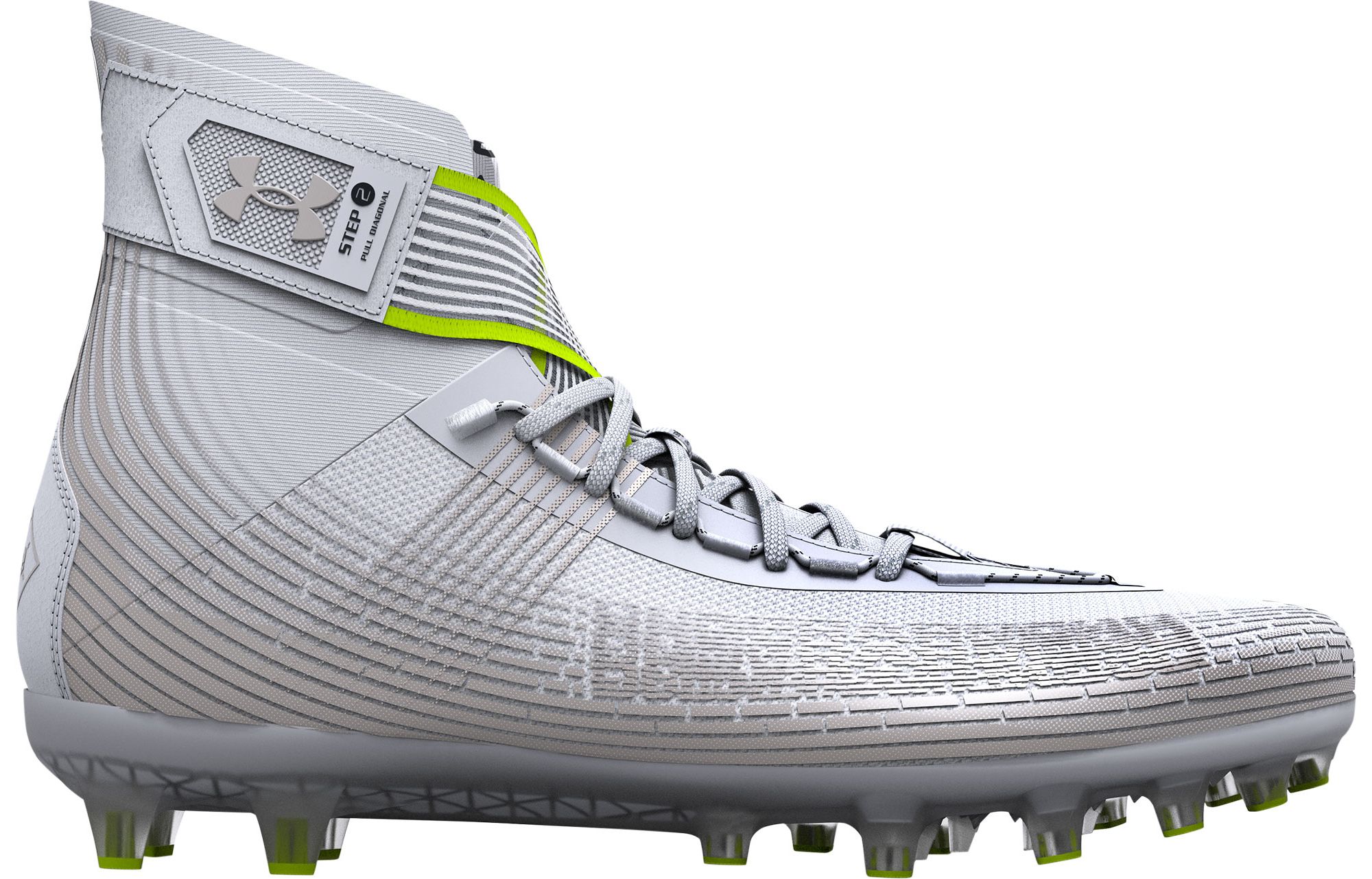 Under Armour Men's UA Highlight MC Cleats Footwear Under Armour 9 White/Metallic Silver/Metallic Silver-106 