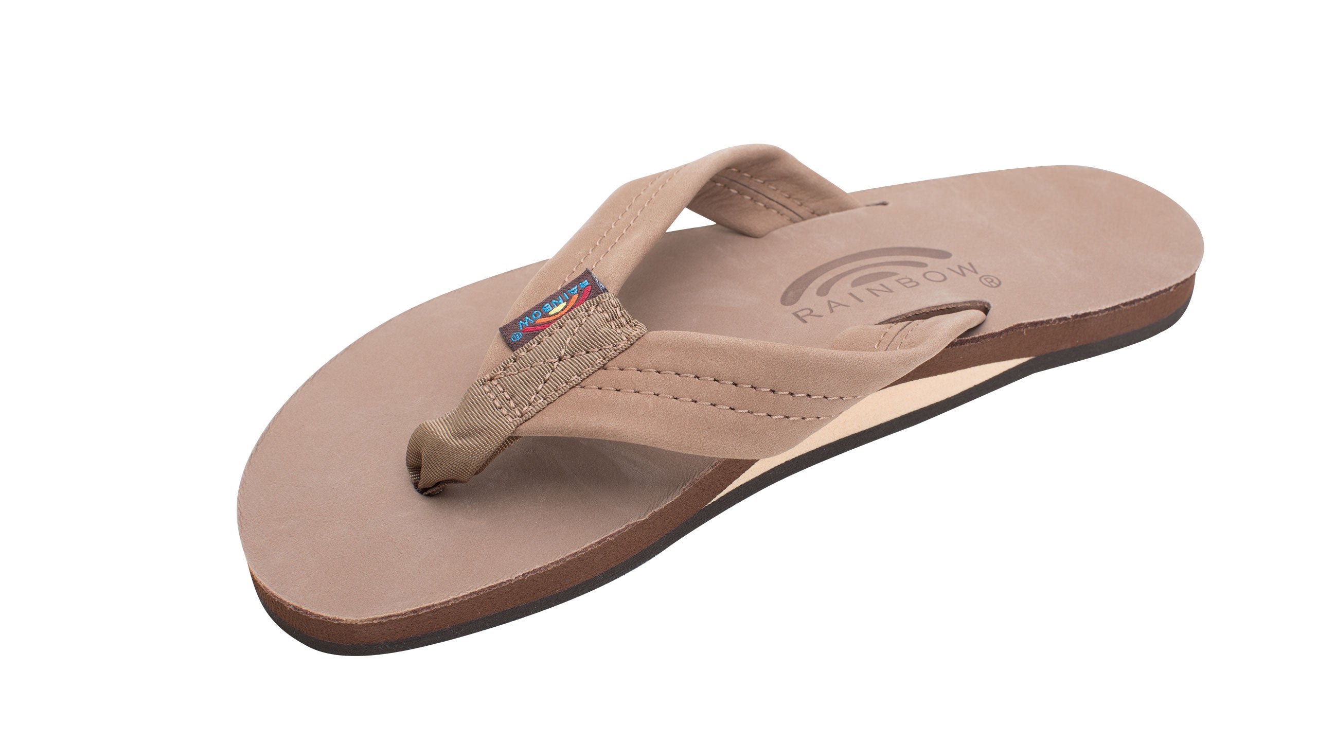 Rainbow Womens Single Layer Thick Strap Sandal Footwear Rainbow Sandals Dark Brown Small 5.5-6.5