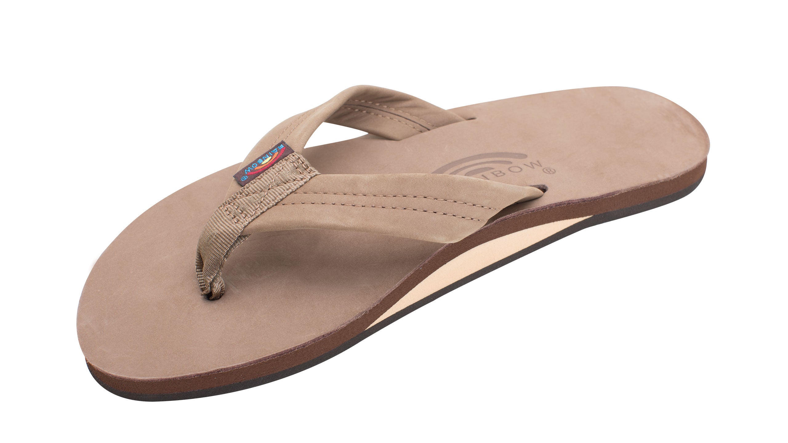 Rainbow Mens Single Layer Thick Strap Sandal Footwear Rainbow Sandals Dark Brown Small 7.5-8.5