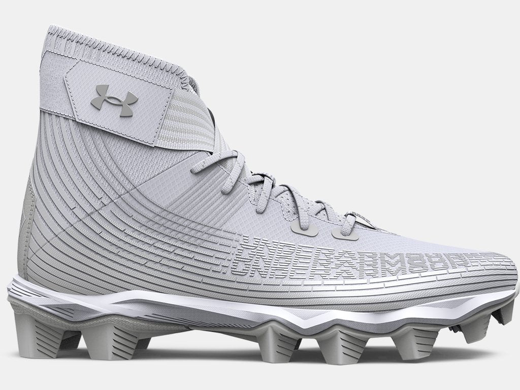 Under Armour Boys' UA Highlight Franchise Jr. Football Cleats Footwear Under Armour White/Metallic Silver-102 1 