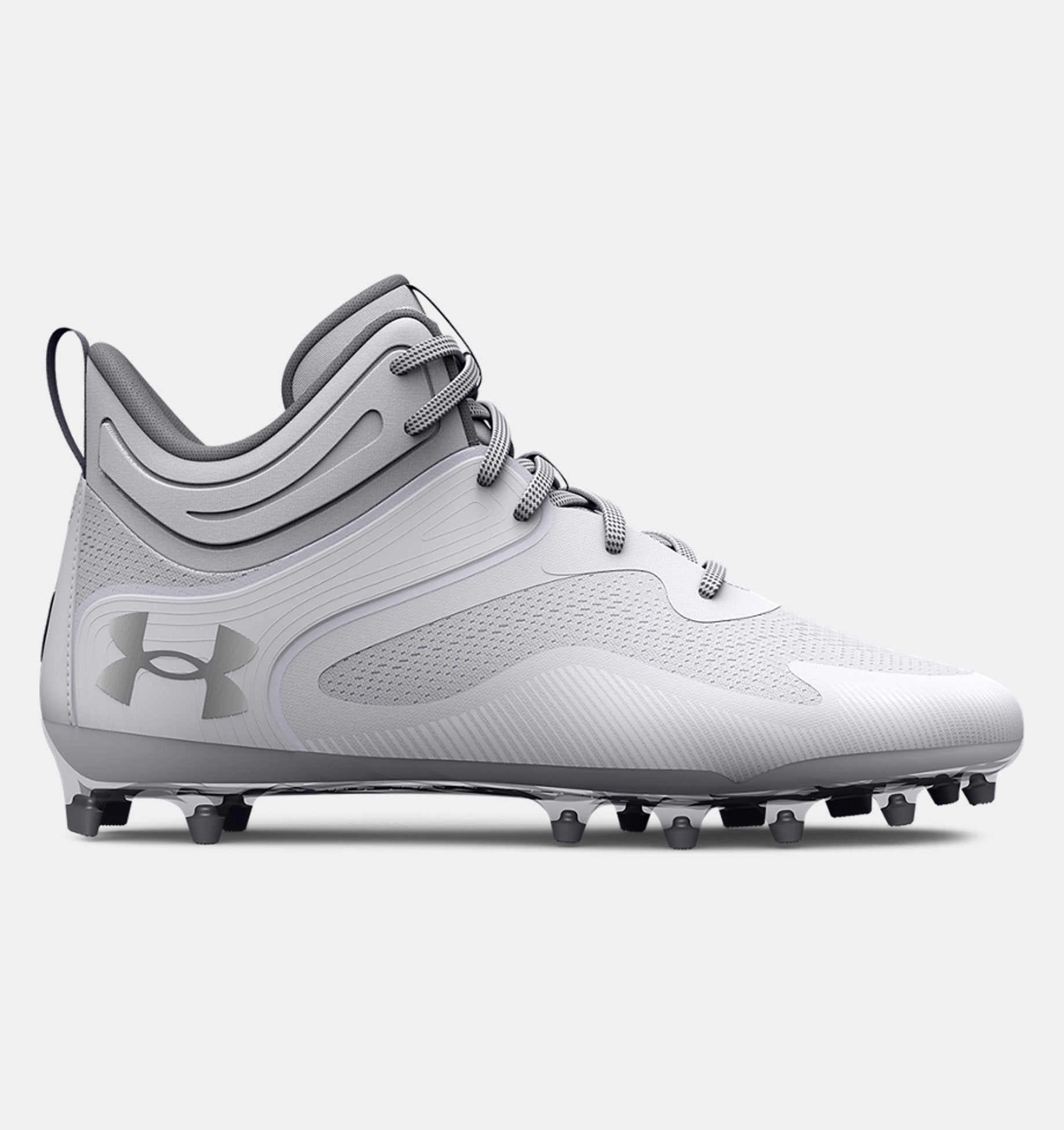 Under Armour Men's Command MC Mid Lacrosse Cleat Footwear Under Armour 7.5 White-100 