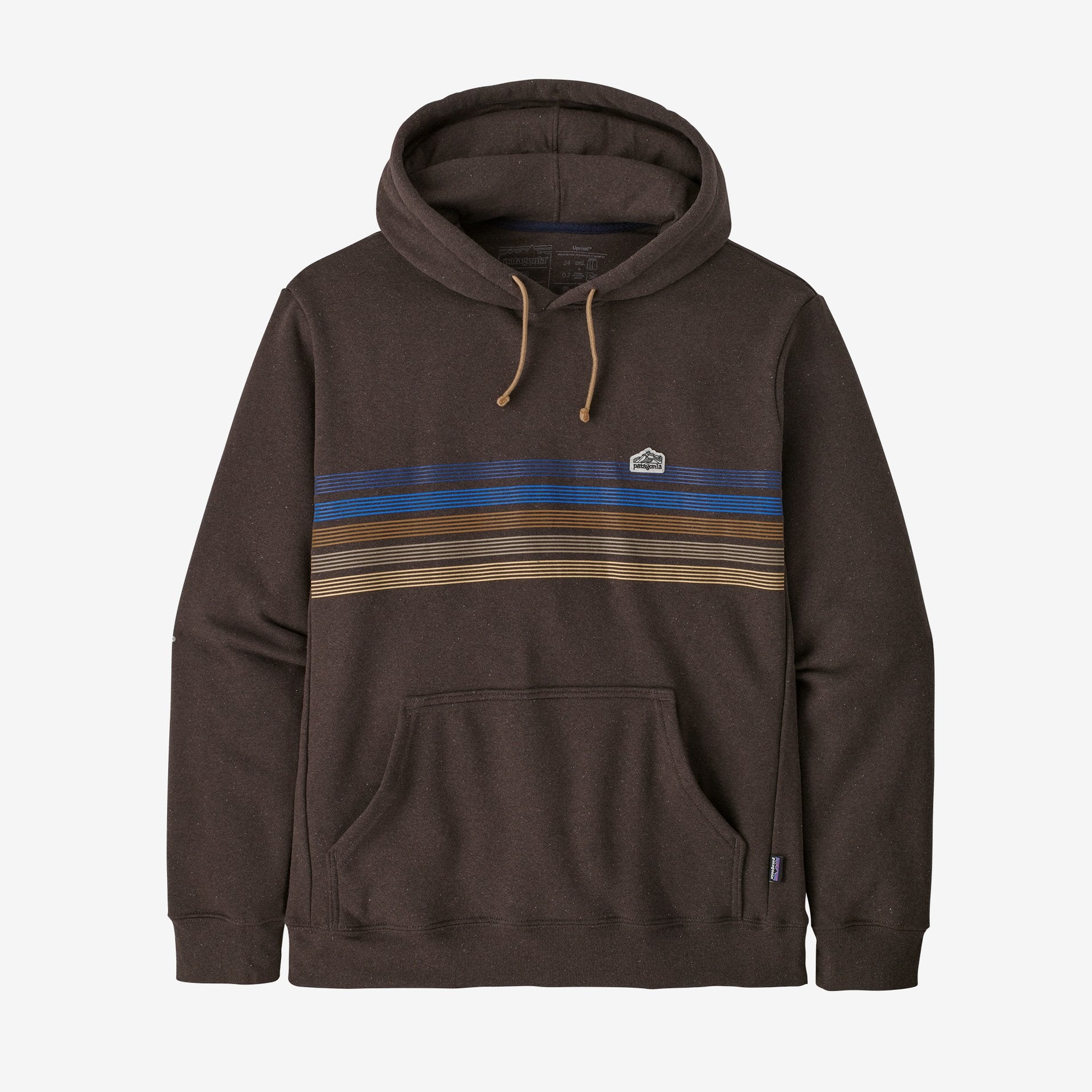 Patagonia Mens Line Logo Ridge Stripe Uprisal Hoody Apparel Patagonia Cone Brown-CNBR Small