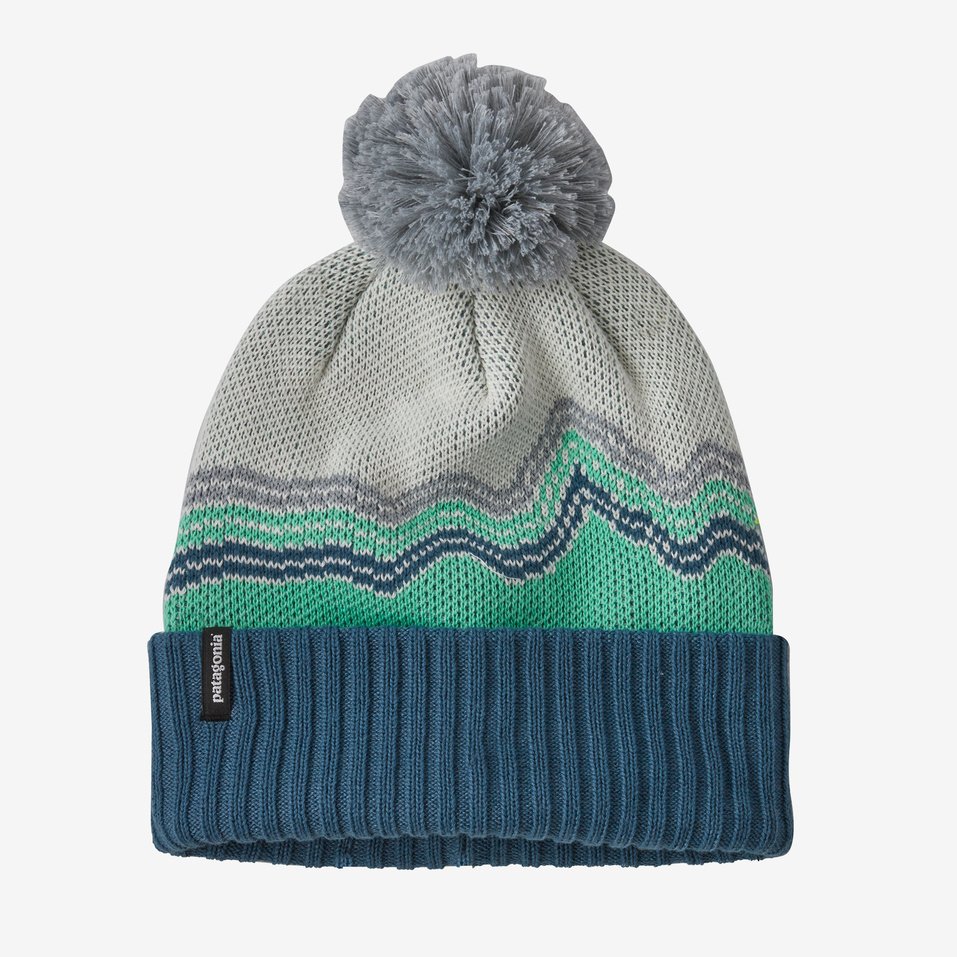 Patagonia Kids' Powder Town Beanie Accessories Patagonia Ridge Rise Knit: Fresh Teal-RIFT