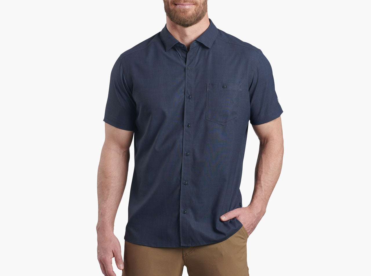 Kuhl Mens Persuader Ss Full Button Apparel Kuhl Small Night Blue