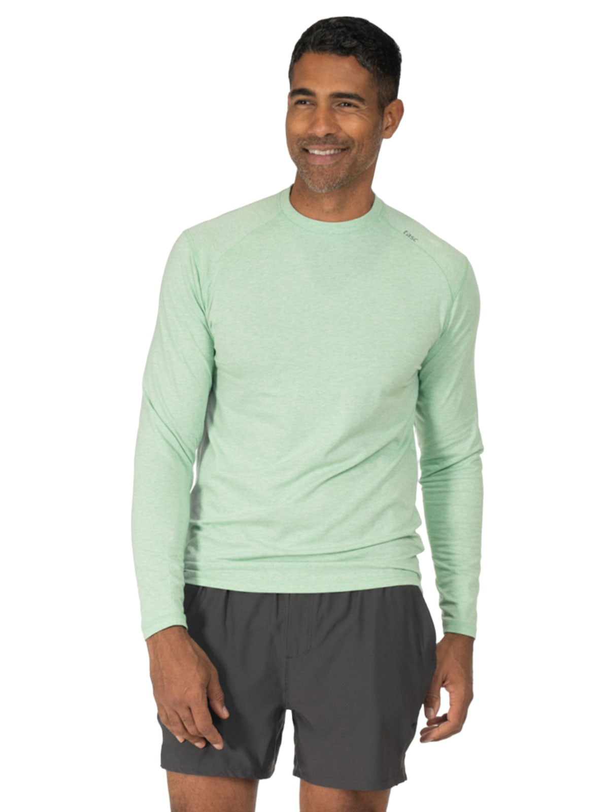 Tasc Men's Carrollton Long Sleeve Fitness T-Shirt Apparel Tasc Wellness Green Heather-332 Small