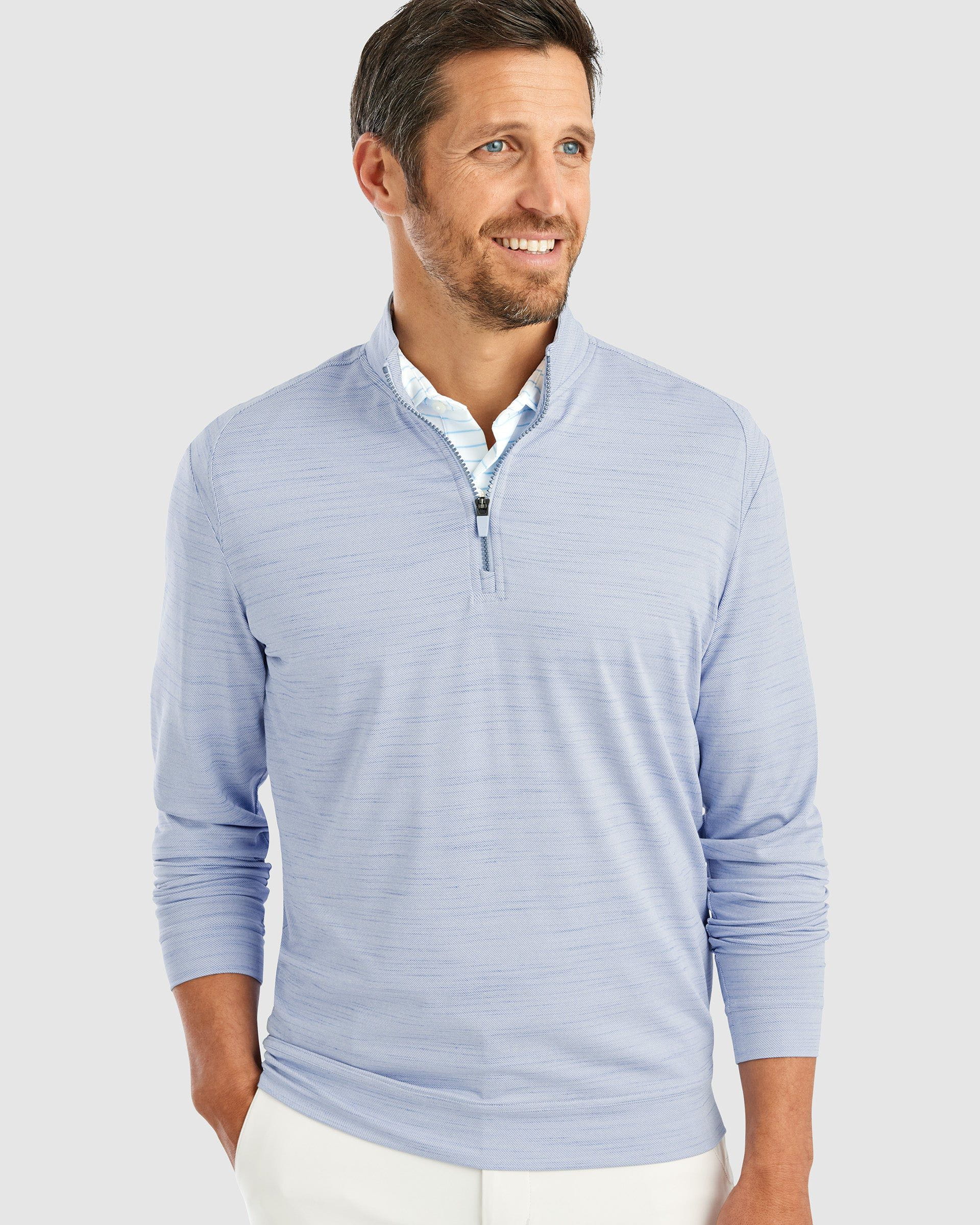 Johnnie O Mens Apex Quarter Zip Apparel Johnnie-O Gulf Blue Medium