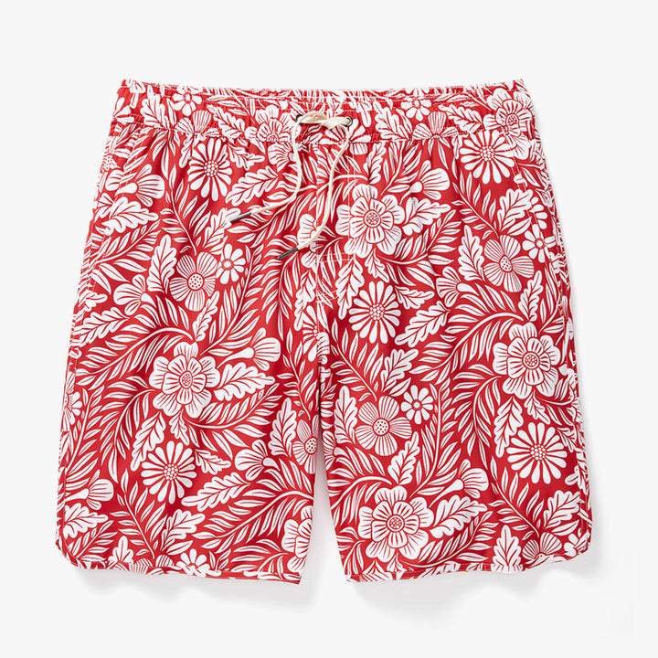 Fair Harbor Men's Anchor Swim Short Apparel Fair Harbor Red Hawaiin Floral Small 