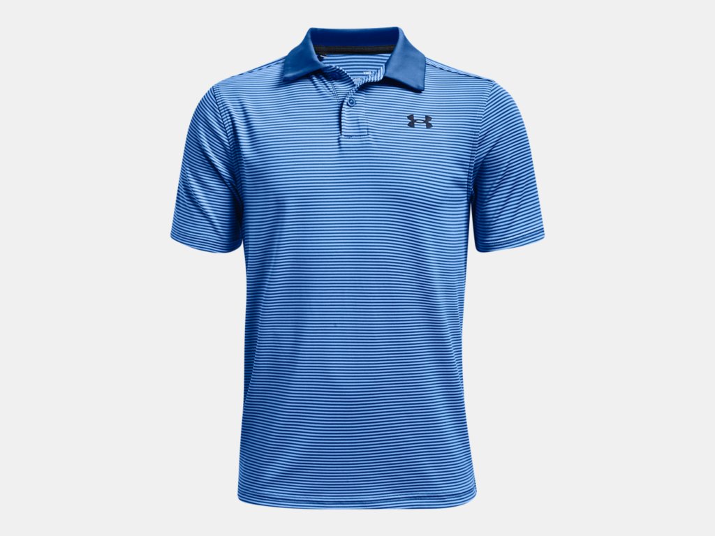 Under Armour Boys' Performance Stripe Polo Apparel Under Armour Small Victory Blue/White/Academy-474 