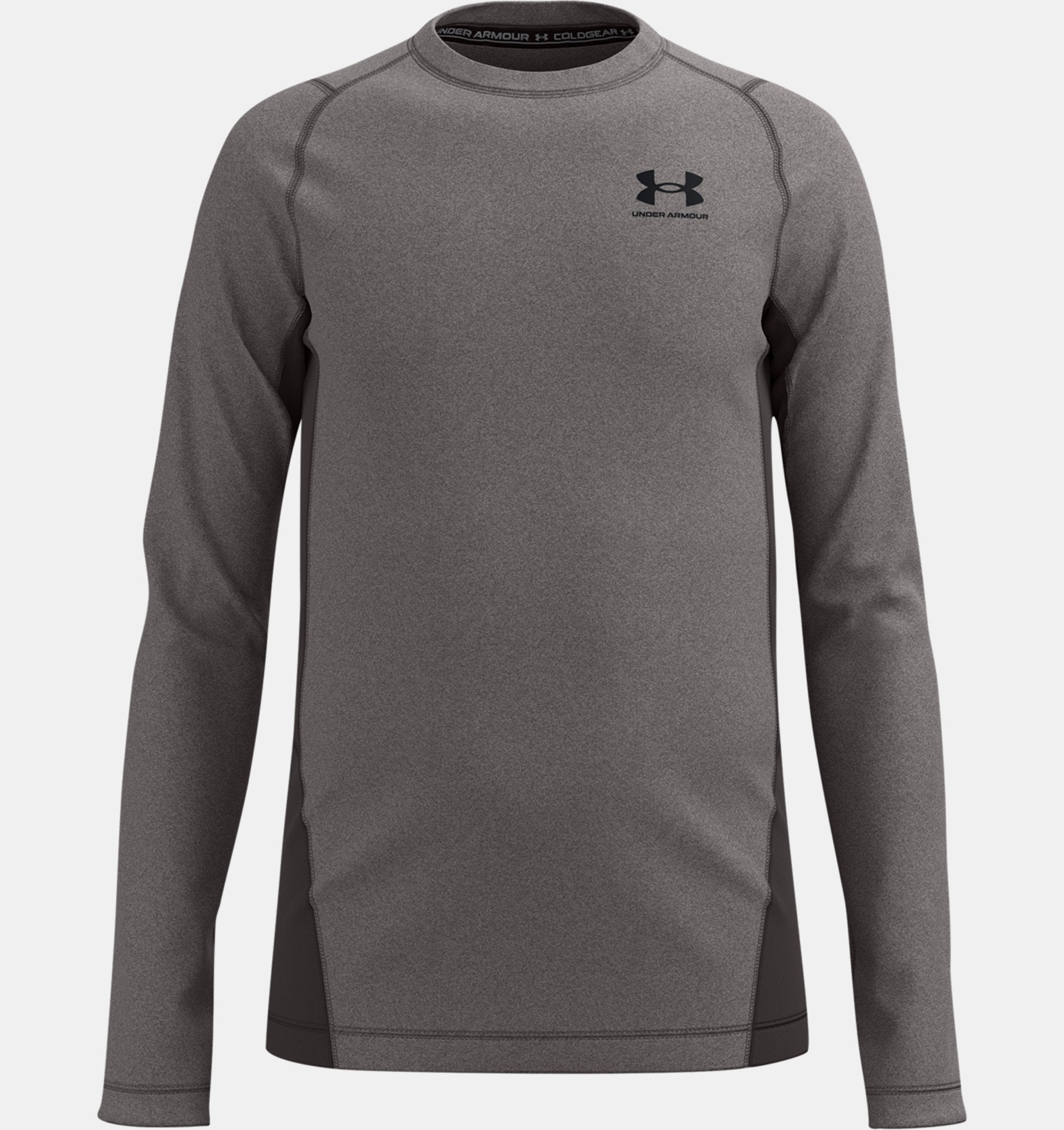 Under Armour Boys' ColdGear Armour Long Sleeve Apparel Under Armour Charcoal Light Heather/Black-019 Youth XSmall 