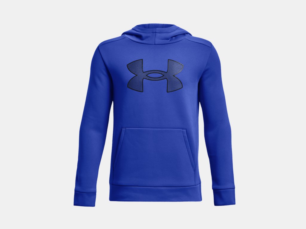 Under Armour Boys Armour Fleece Big Logo Hoodie Apparel Under Armour Versa Blue-486 Small