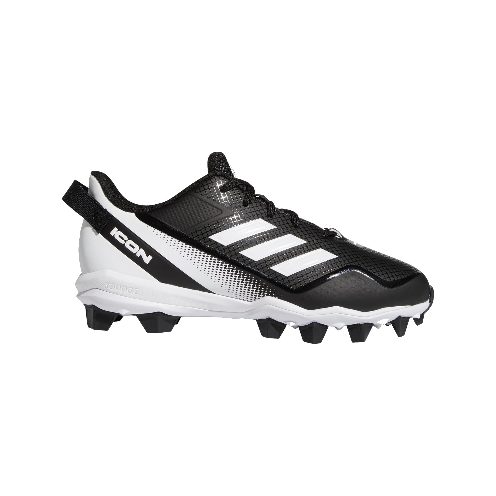 adidas Kids' Icon 7 MD Baseball Cleats Footwear Adidas 11 Core Black/Footwear White/Footwear White-S23919 
