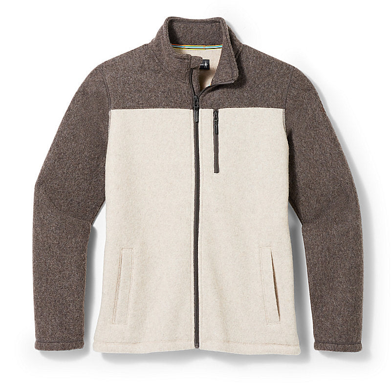 Smartwool Men's Hudson Trail Fleece Full Zip Jacket Apparel Smartwool Small Shale/Dune-K30